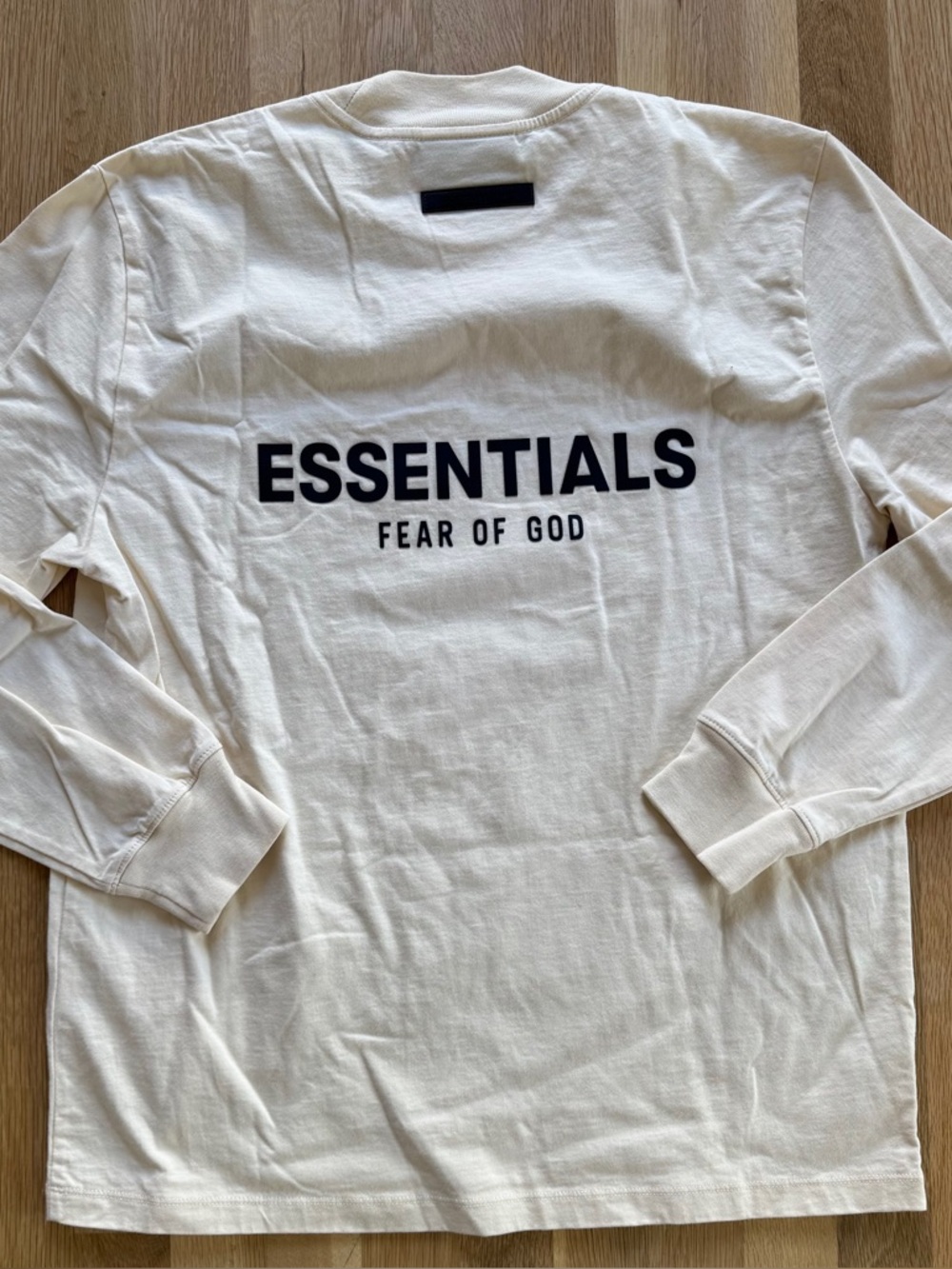 ESSENTIALS FEAR OF GOD Shirt Ivory Cotton Knit Long Sleeve Tee Minimalist